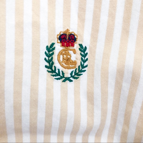 Chaps Yellow and White Striped Button-Up Shirt - Picture 2 of 8